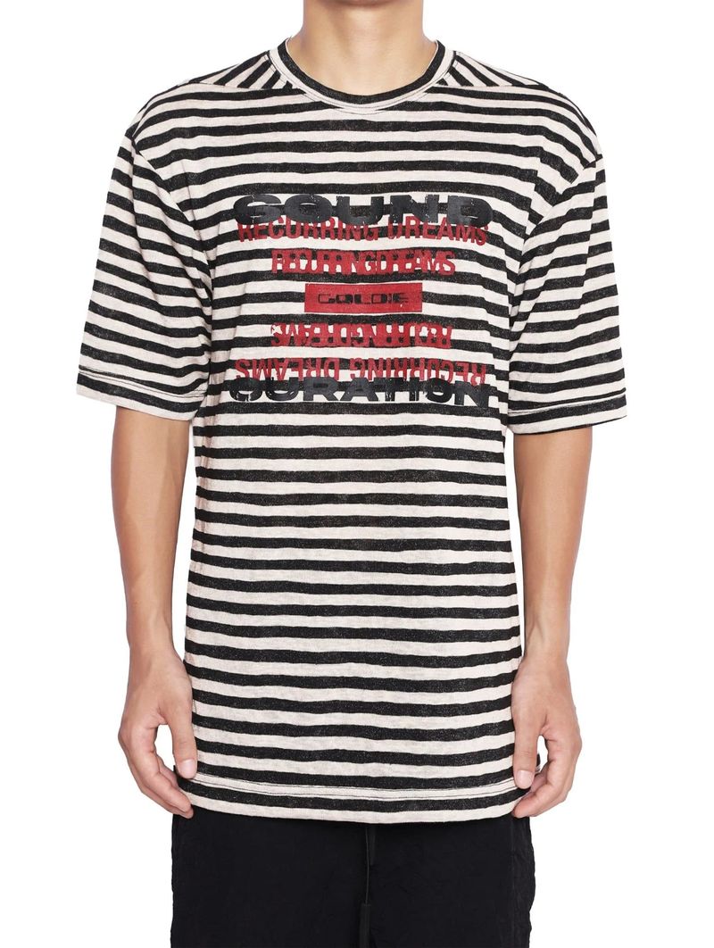Goldie（ゴルディ）の「RD LIGHT STRIPED TSHIRT（Tops）」