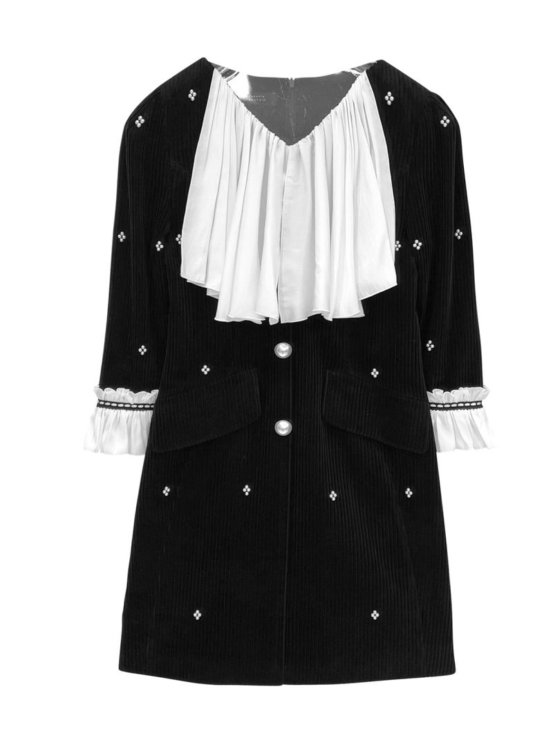 Scarf corduroy dress
