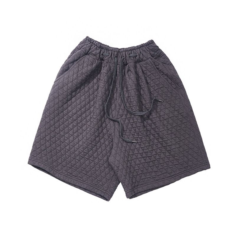 VINTAGE DIA-QUILTING WIDE 1/2 PANTS (Charcoal)