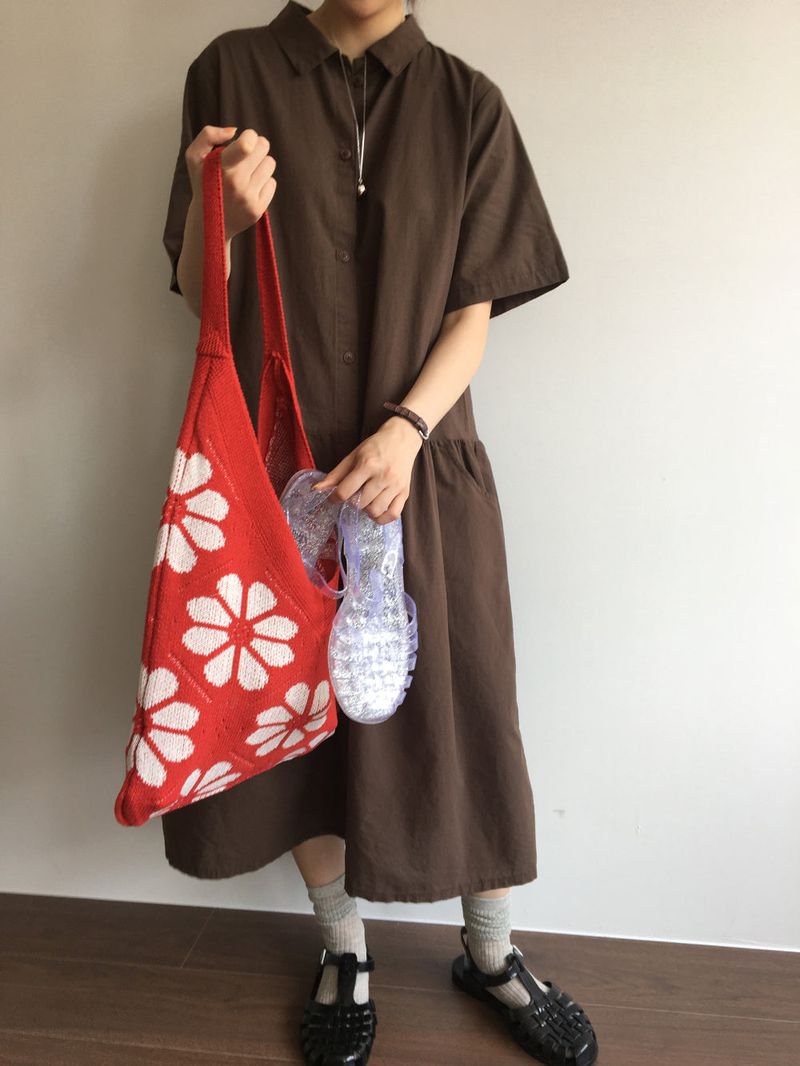 Ez Flower Knit Bag (2color)