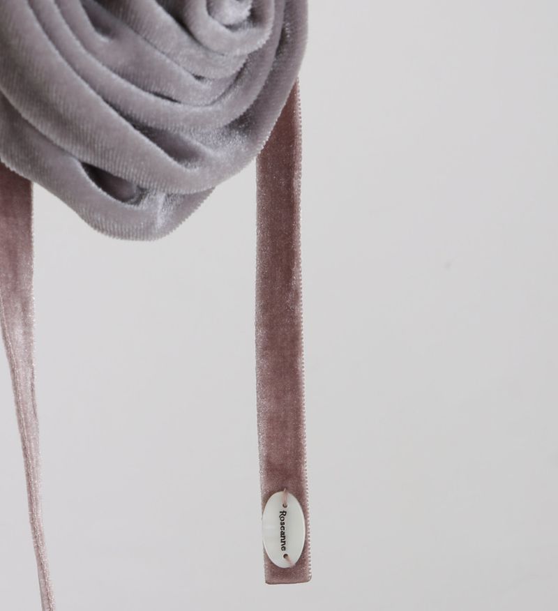 Rose Velvet Belt (Gray)