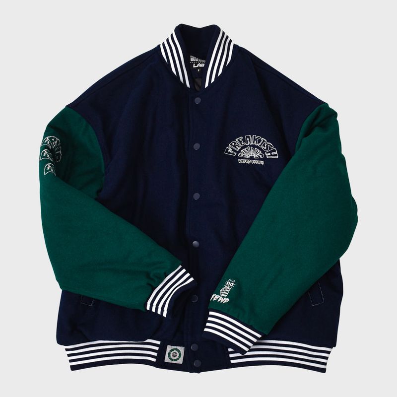 WEIRD PICNIC VARSITY JACKET (NAVY)