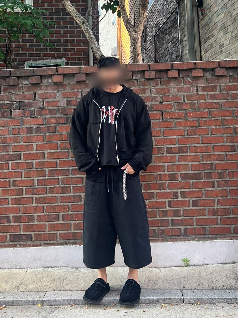 SWEAT X DENIM 2 LAYERED SHORTS