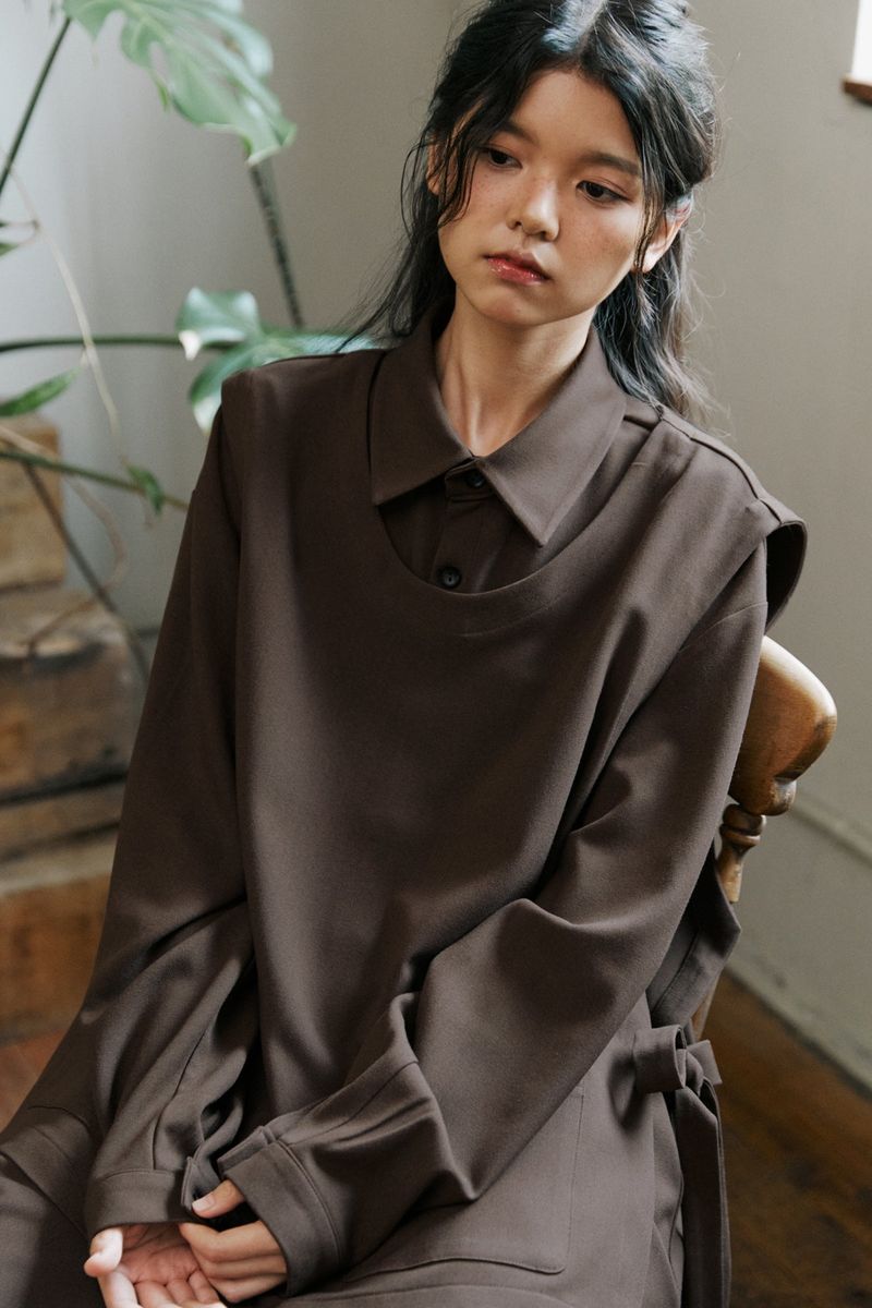 unisex shirts vest brown