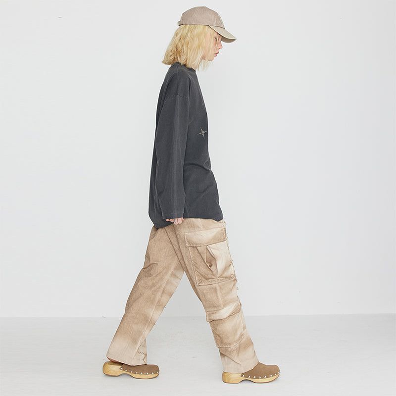 Dyeing Cargo Banding Pants Beige