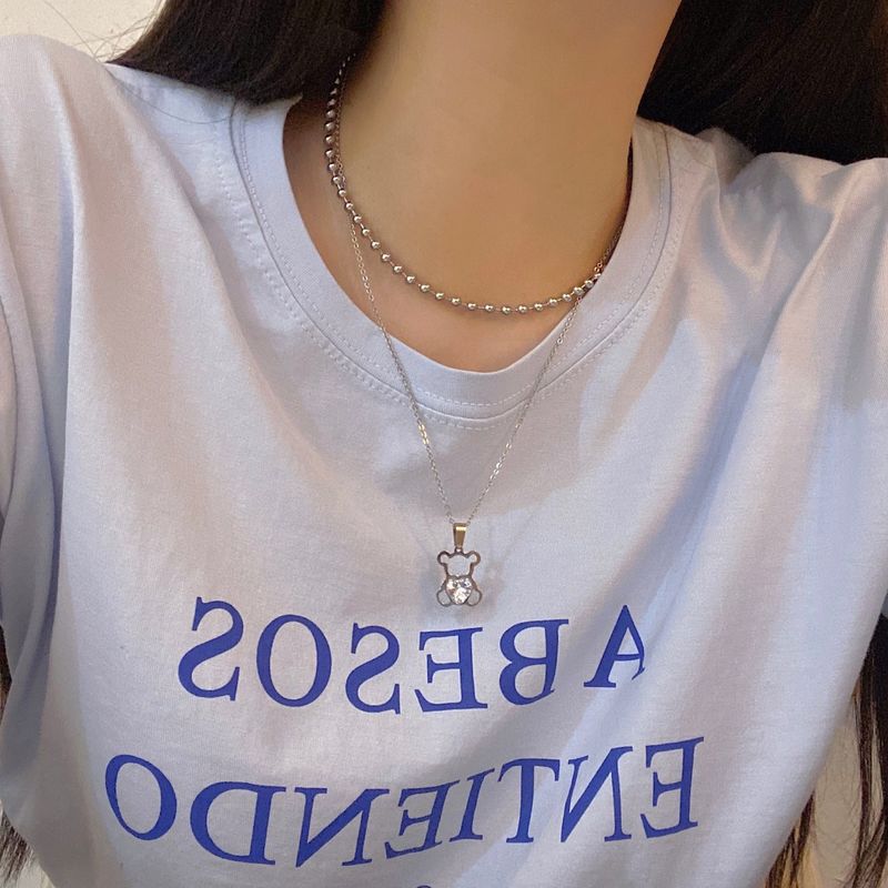 Crystal bear necklace