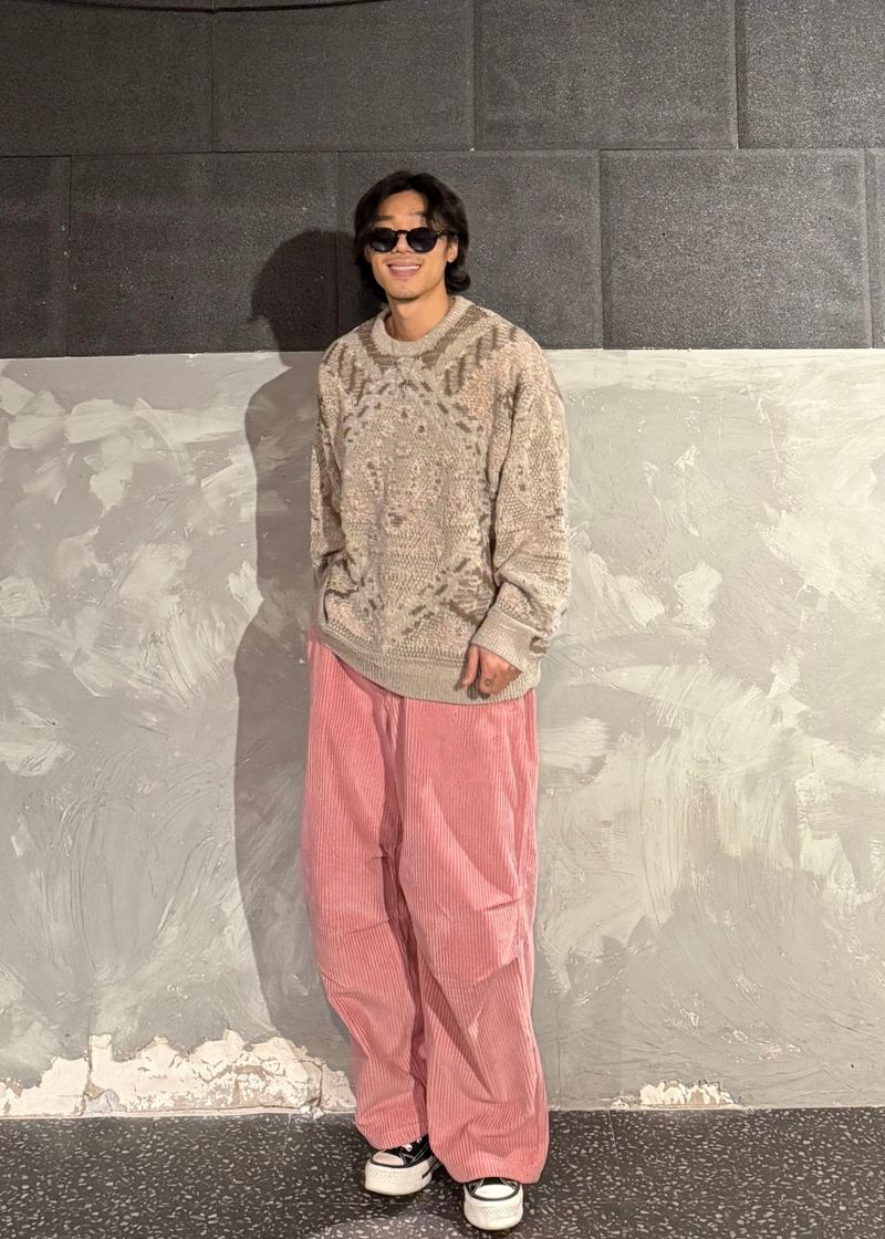 Mixed Knit Sweatshirt 2COLOR