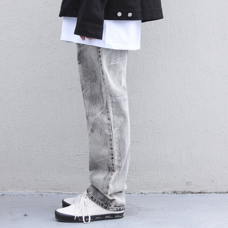 all brush wide denim pants