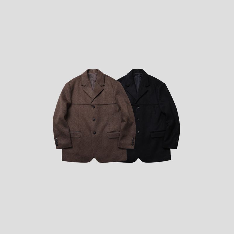 LMN Logane incision oversized-fit wool jacket (2 colors)