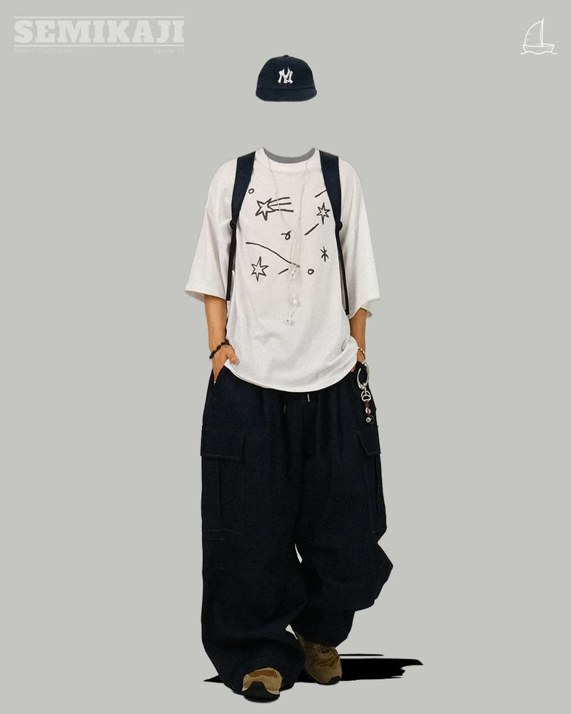 GS Over Balloon Denim Pants
