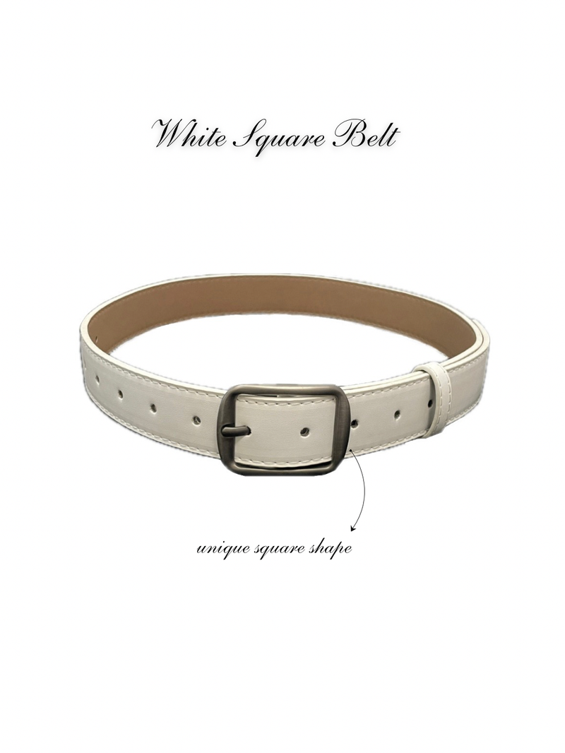 White Square Belt