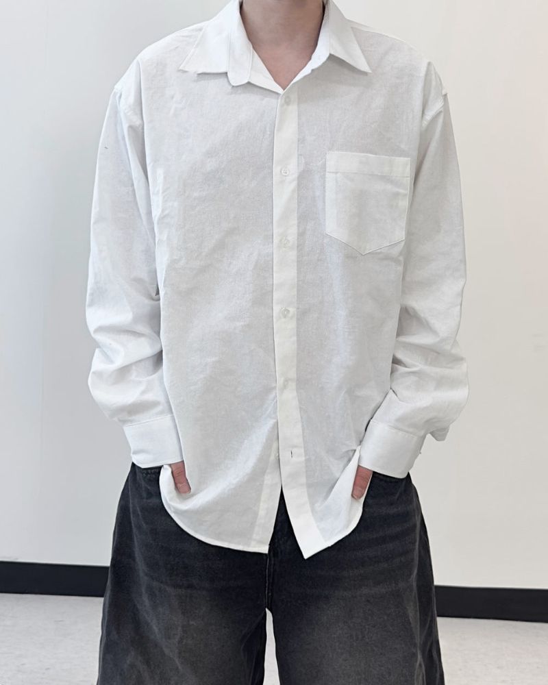 Formal Cotton Washed Oversized Shirt