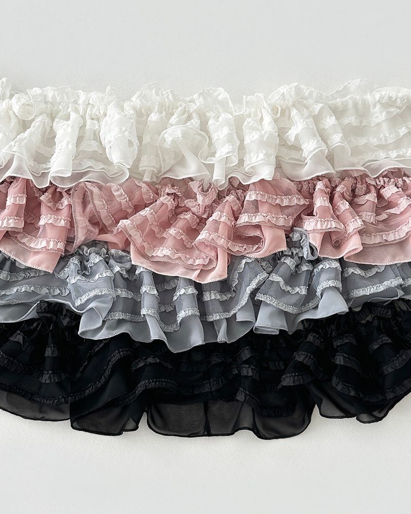 4 color layered cancan wrap strap belt
