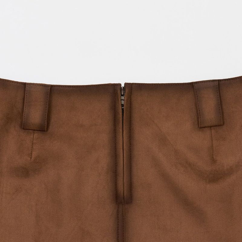 OIL BRIDGE SUEDE SKIRT BROWN