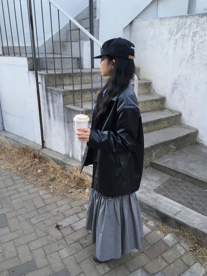 Leather Collar Jacket