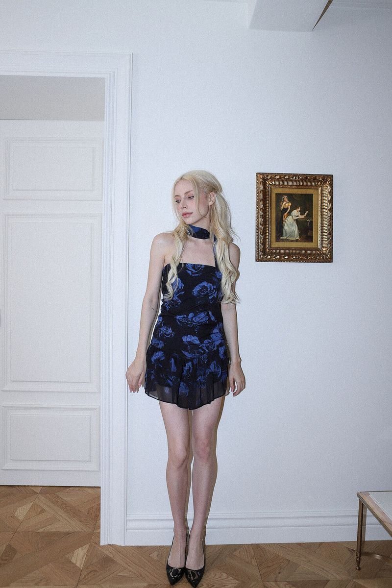 ROSE SCARF TOP[blue]