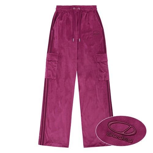 Velour Sporty Track Cargo Pants