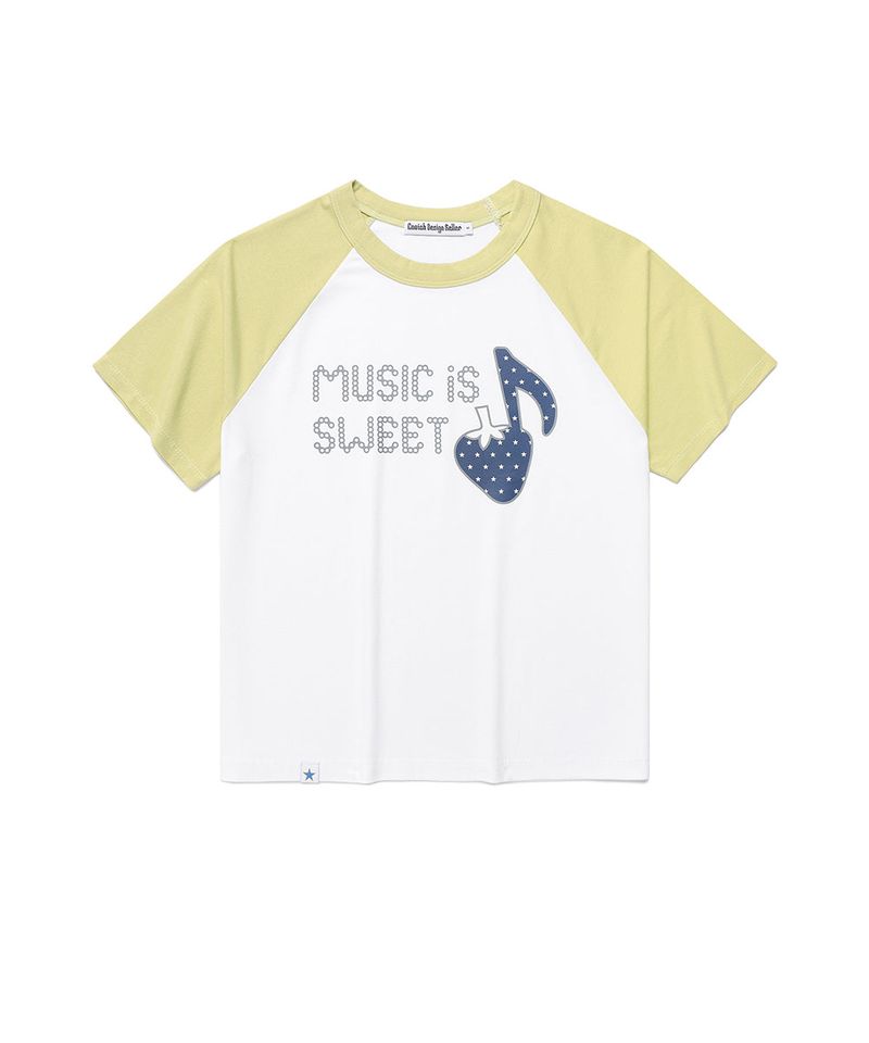 cavish（カビシ）の「W STRAWBERRY RAGLAN SS TEE WHITE(CV2FMFT545A)（Tops）」