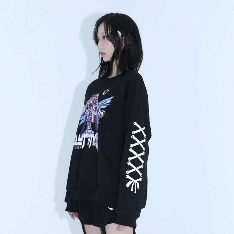 0 6 android sweat shirt - BLACK