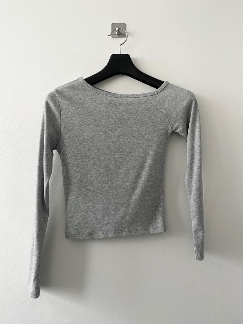 Funny diagonal slim off-shoulder T