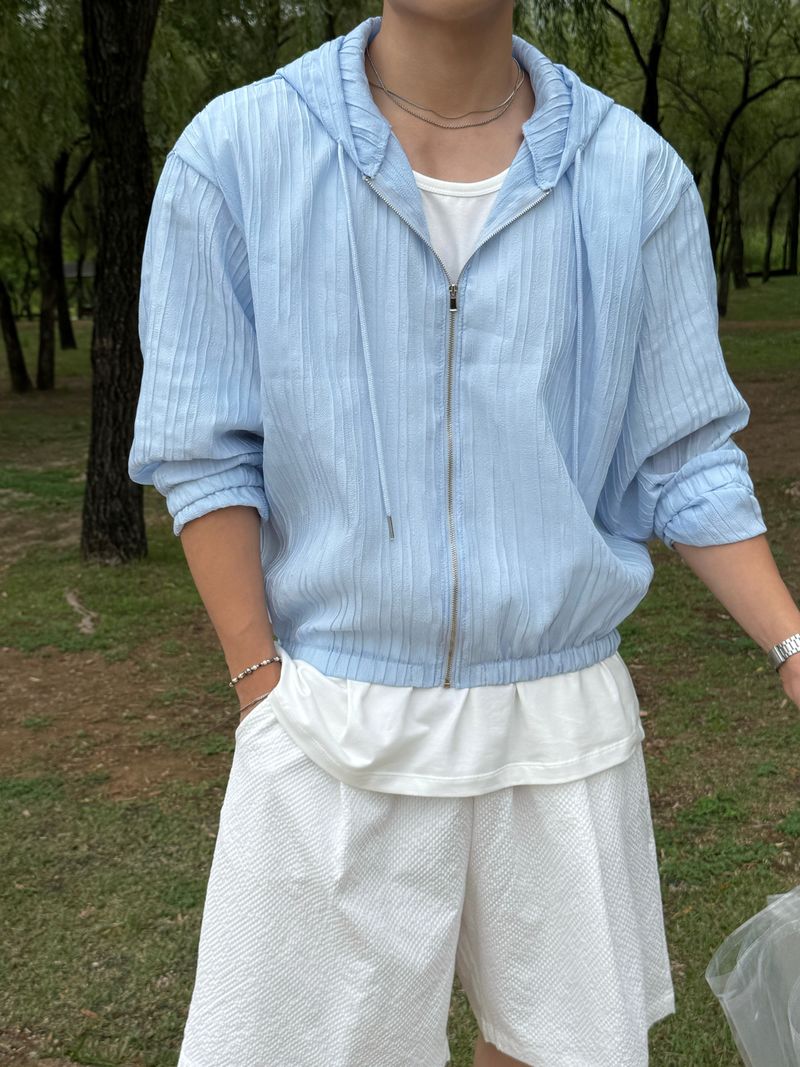 Cooling seersucker bermuda pants