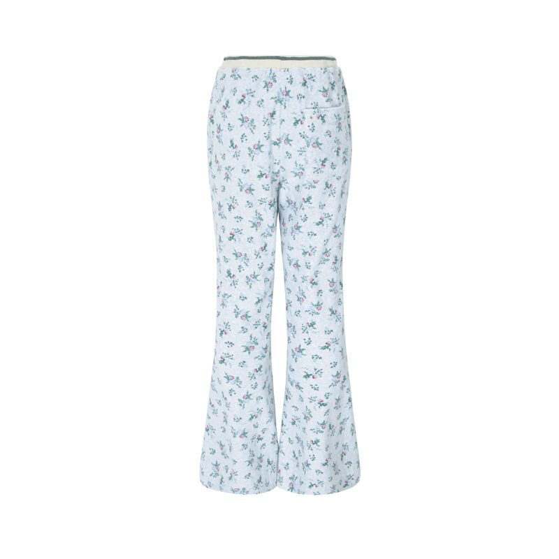 floral terry pants grey