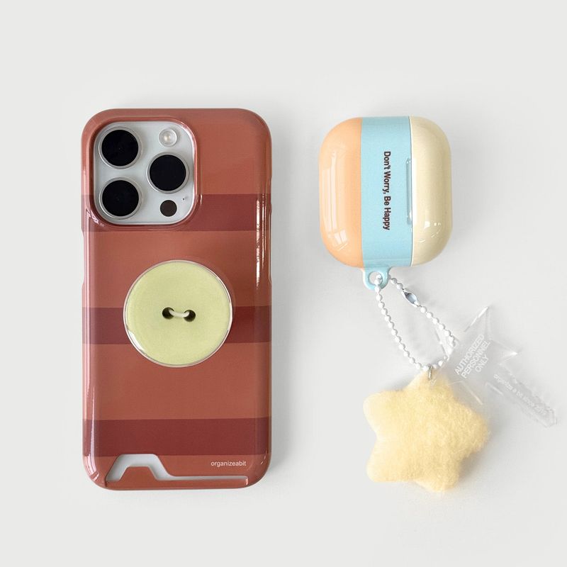 stripe phone case (brown)