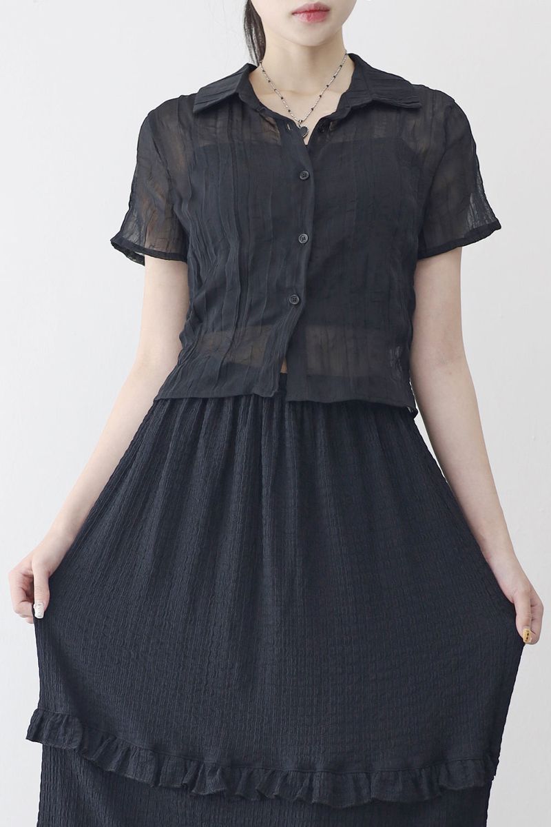 NONCODE（ノンコード）の「Picon See-Through Wrinkle Shirt（Tops）」