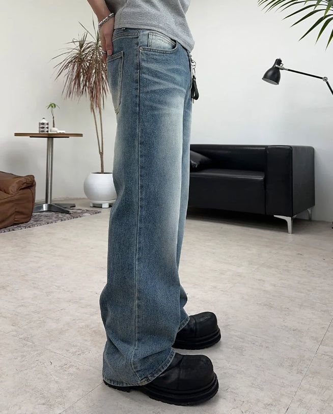 Kaise Washed Semi-Flare Jeans