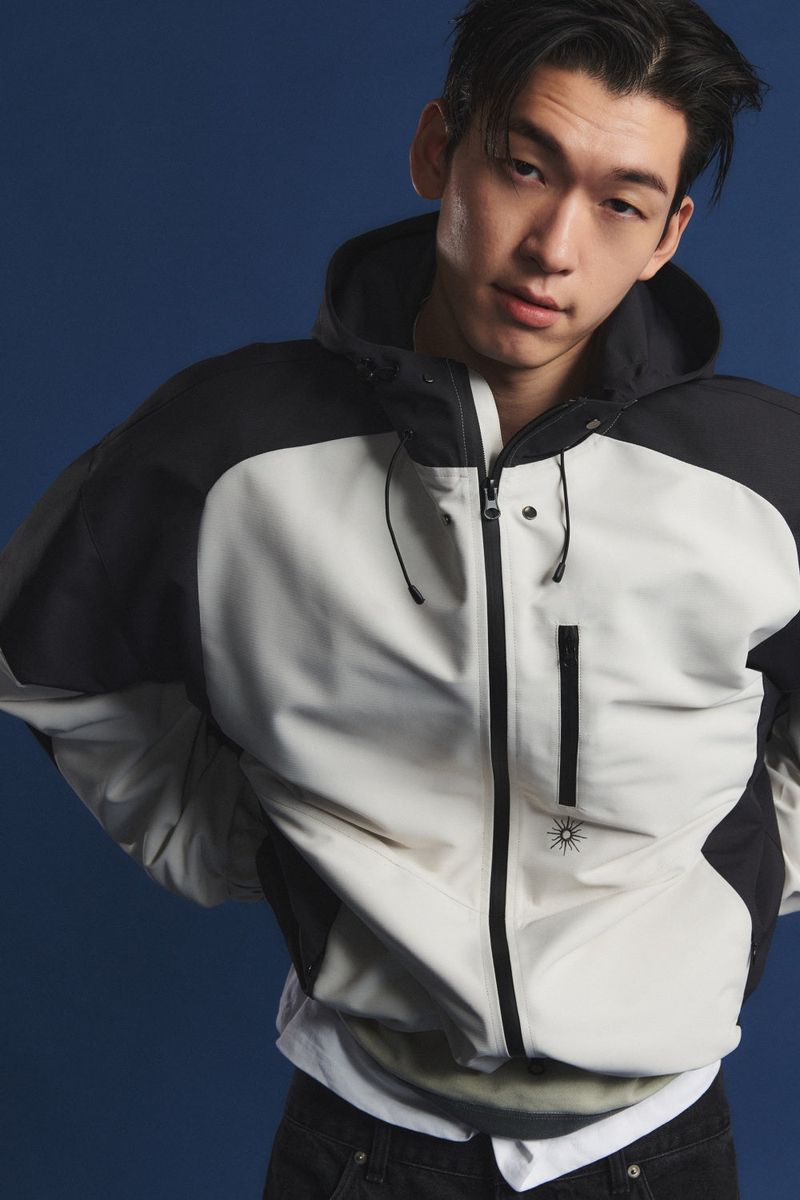 HOOD ZIP UP JACKET (charcoal mix)