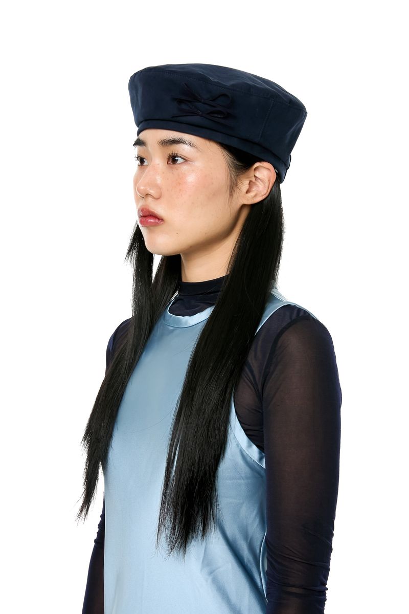 SUEDE BERET HAT / NAVY