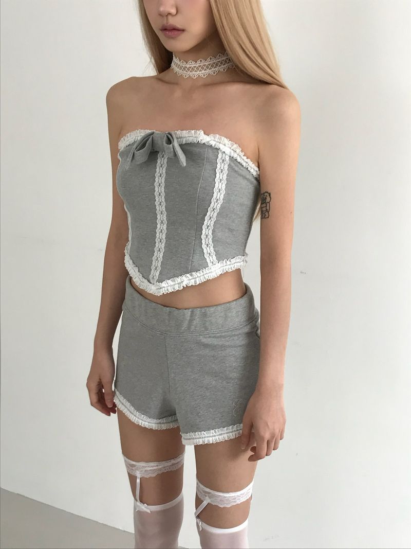 Lace Corset Top (Grey)