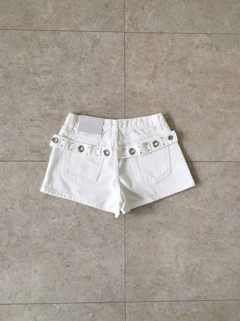 Eyelet cotton shorts