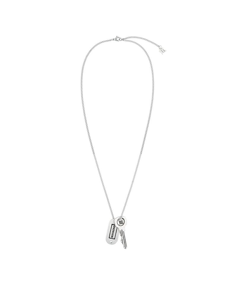 M KEY DOG TAG NECKLACE_SILVER