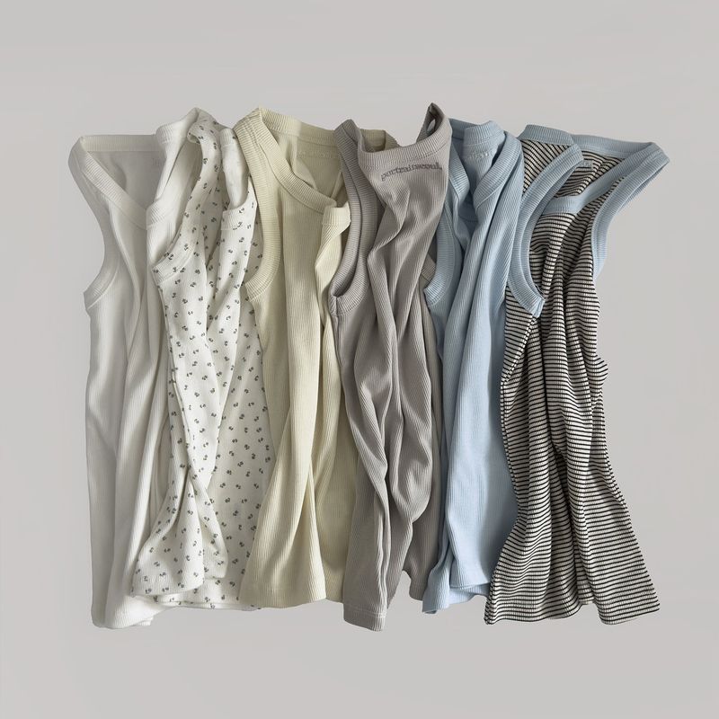 [prts made] plan ribbed sleeveless top (6colors)