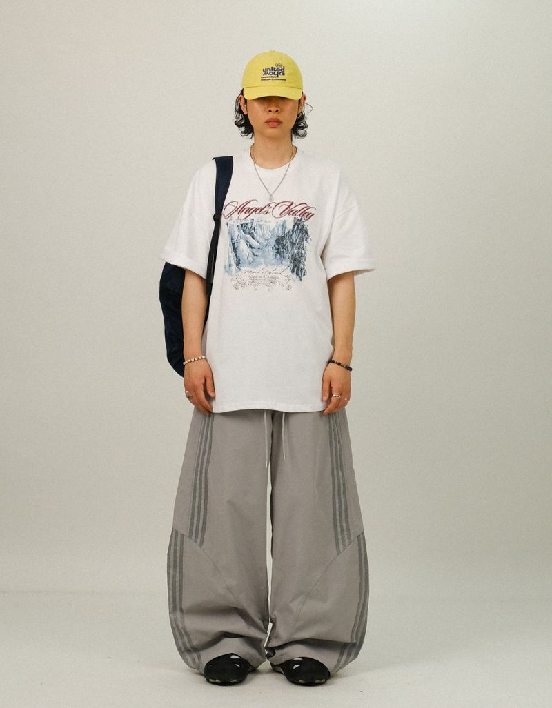RU Track Nylon Curved Banding Pants
