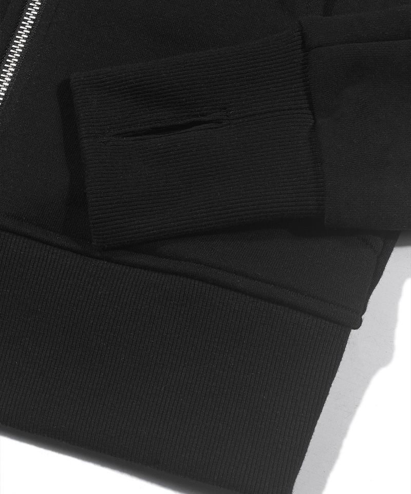 OFF-SHOULDER SLIM ZIP-UP_Black