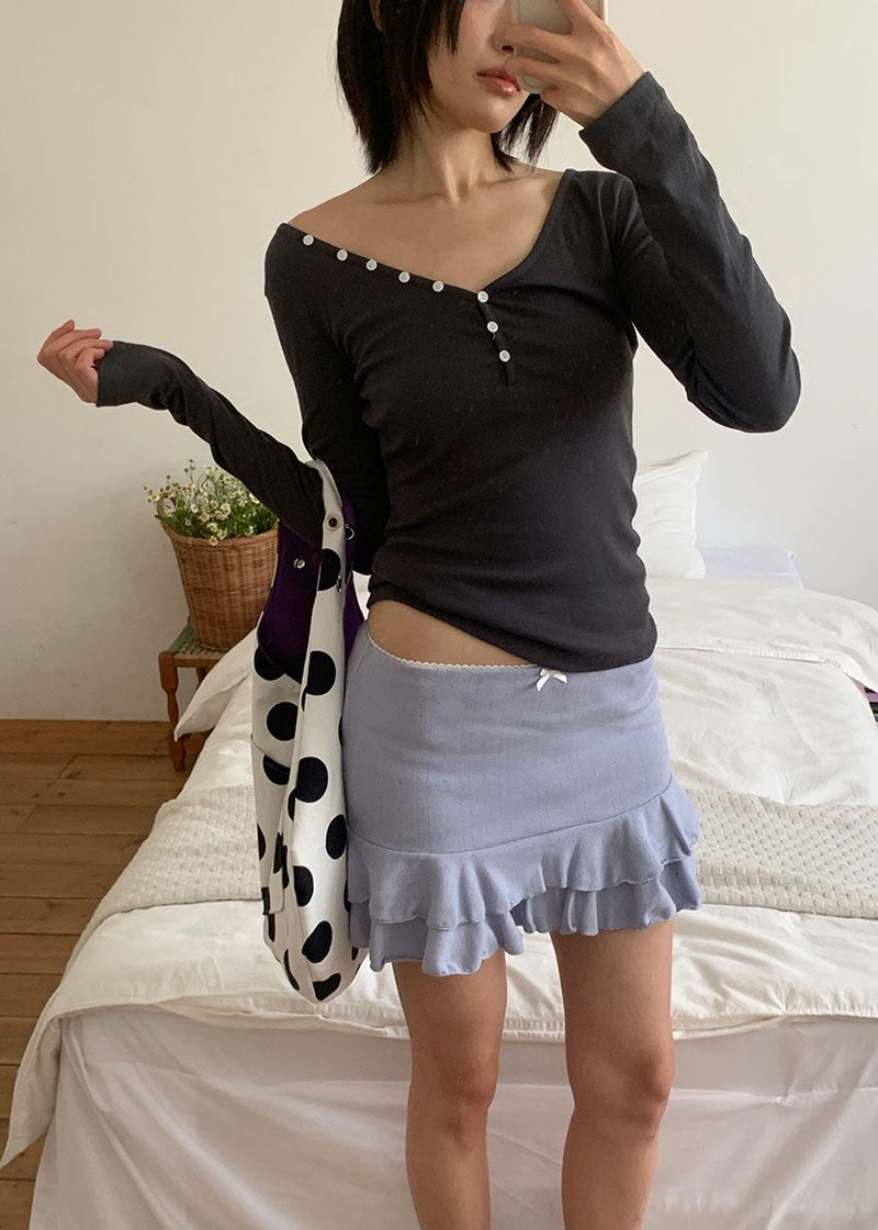 PUNCHING FRILL LACE SKIRT (3color)