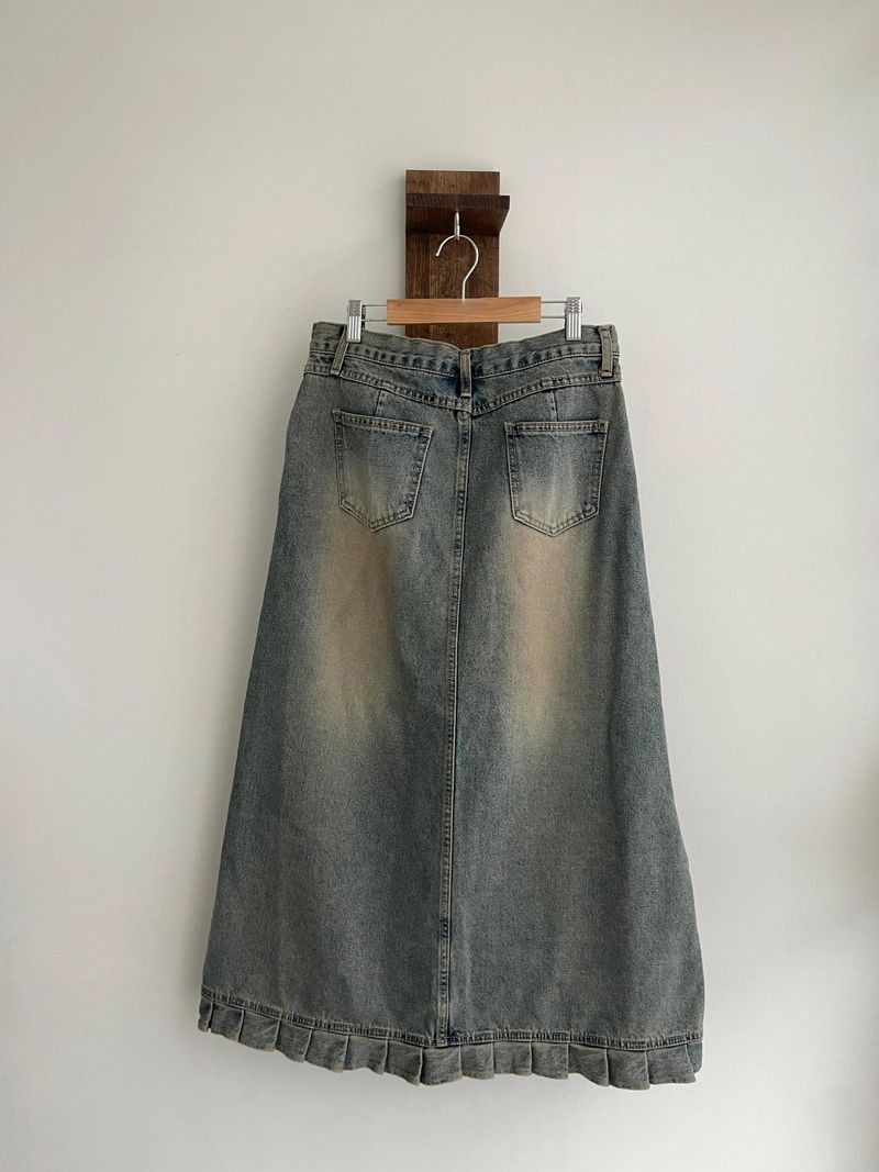 inall vintage denim skirt