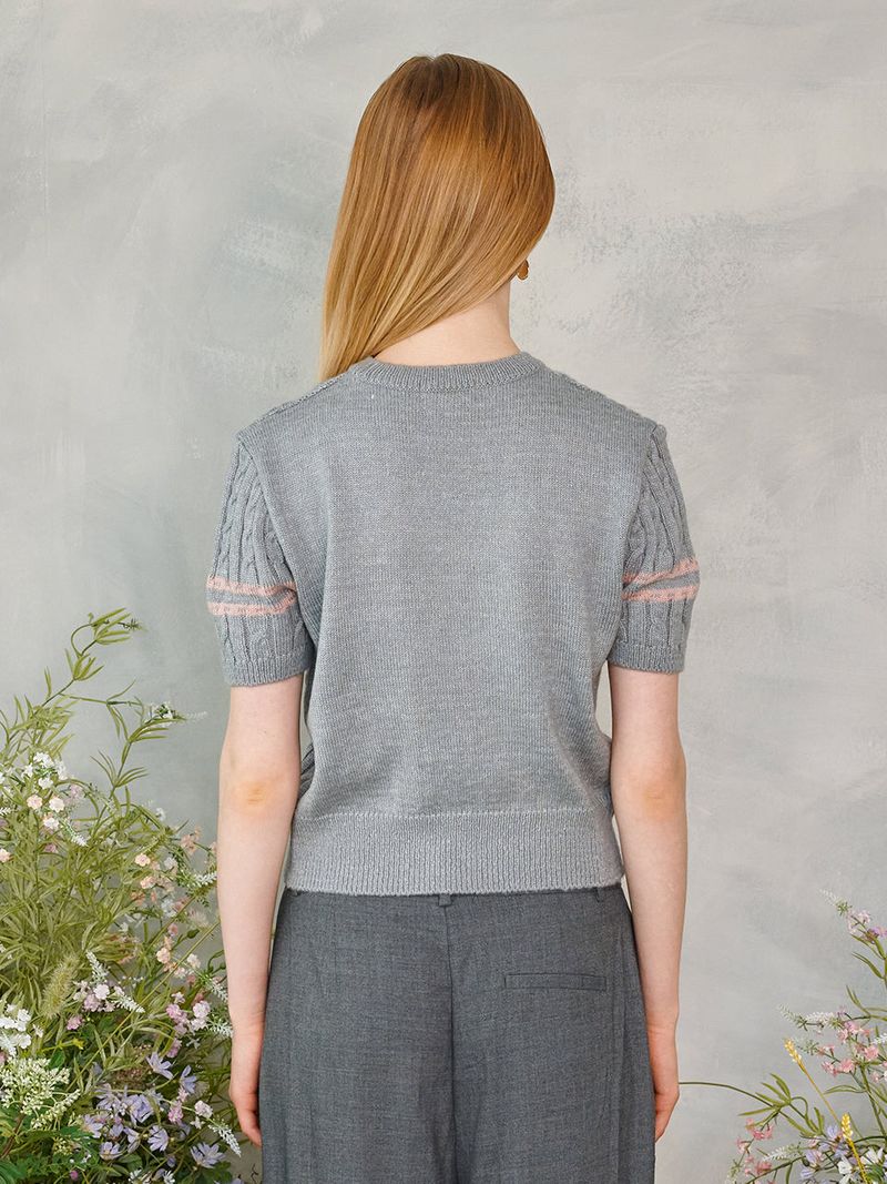 Color Line Twisted Knit (Gray)