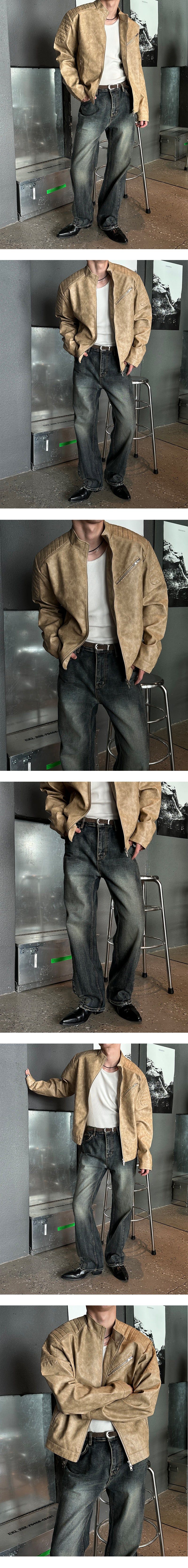 [F/W] Deep blue curve denim pants