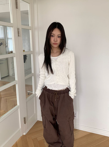 Frill knit cardigan(3color)