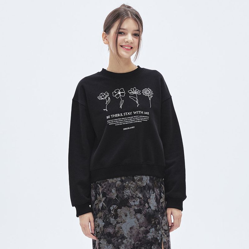 フラワーハンドグランピックスウェット/Flower Hand Graphic Sweatshirt [BLACK]