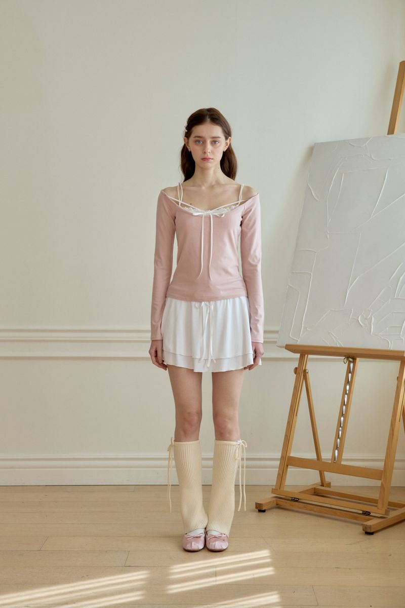 BALLET RIBBON LAYERED T-SHIRT