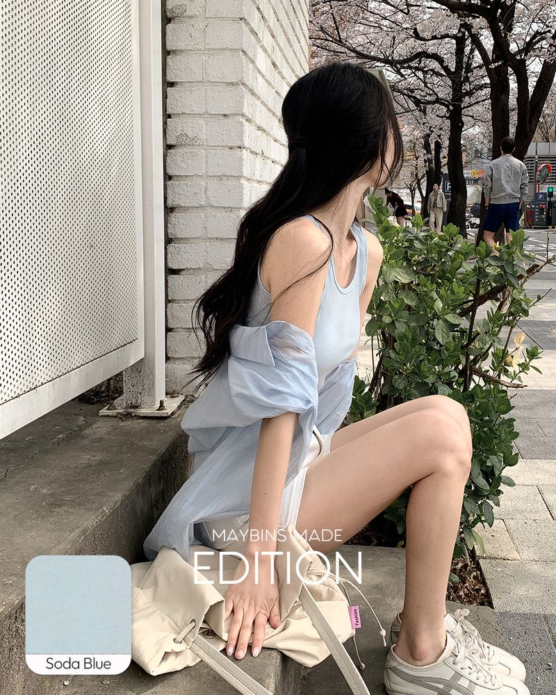 [MADE] Tencel shirt & sleeveless set