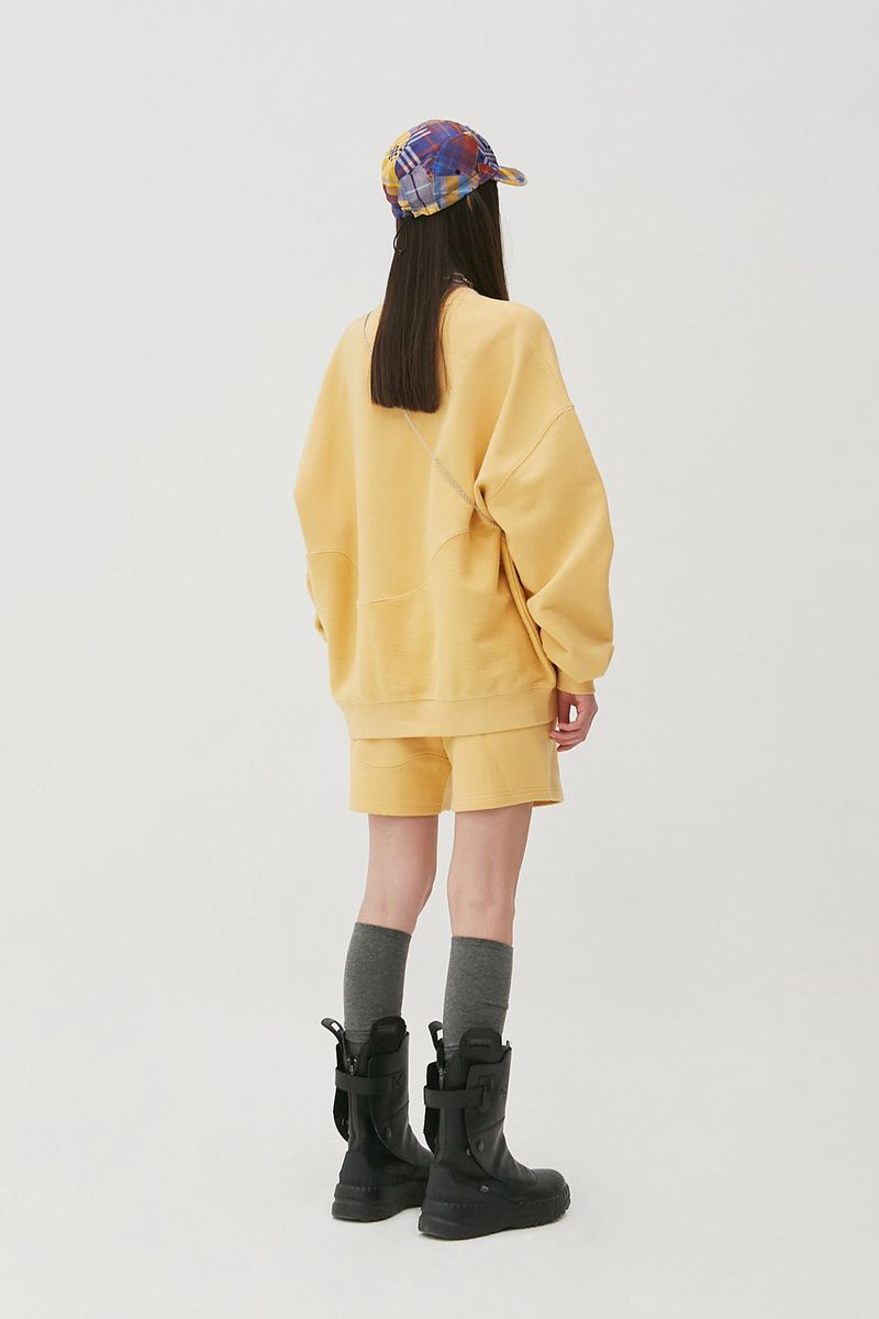 Reverse Bear Patch Crewneck_Canary
