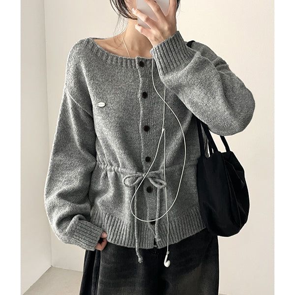 Ravi Pendant Waist String Knitted Cardigan 