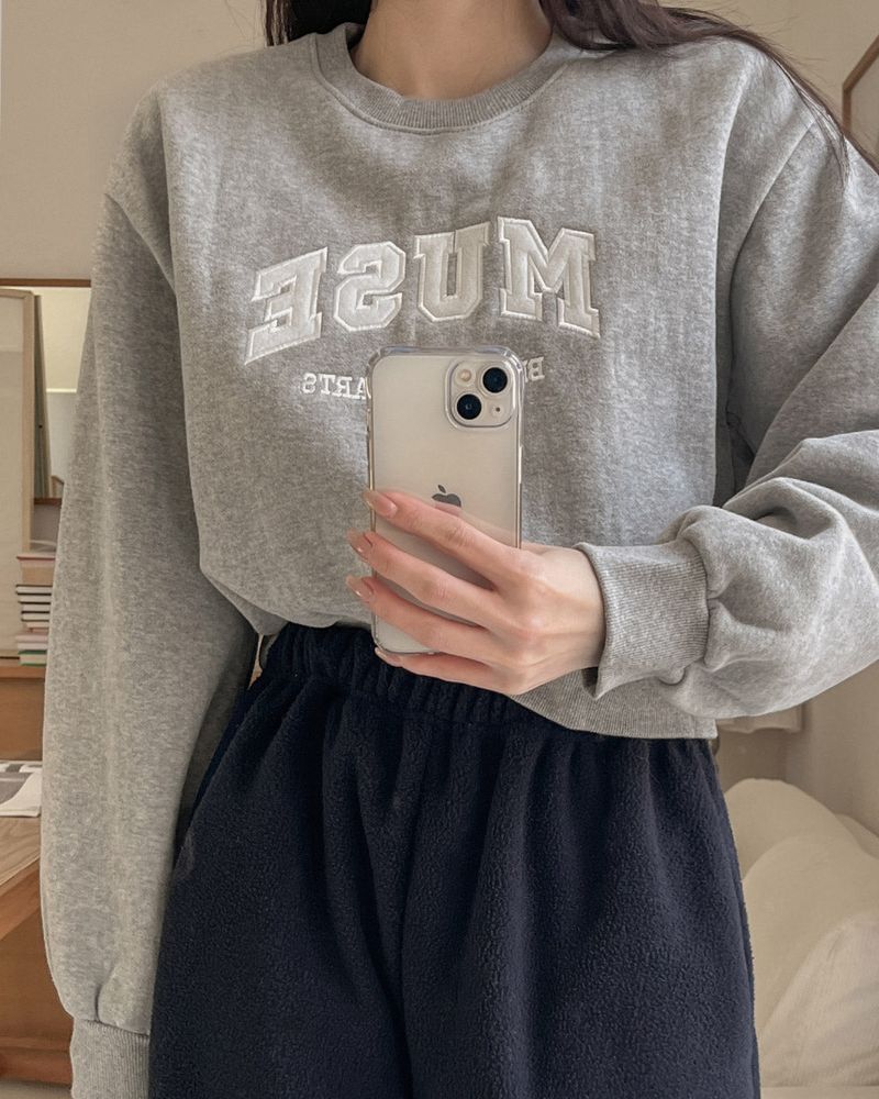 Fleece Crop Man to Man