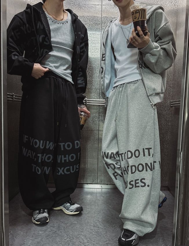 Wanted Lettering Banding Pants