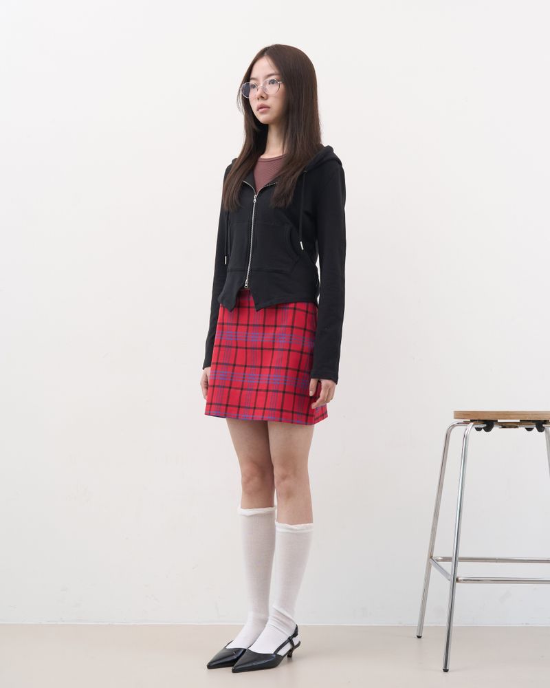 BASIC SLIM ZIP-UP HOODIE (BLACK)